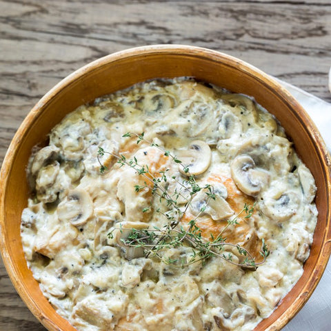 Creamy Chicken Mushroom Fettuccine